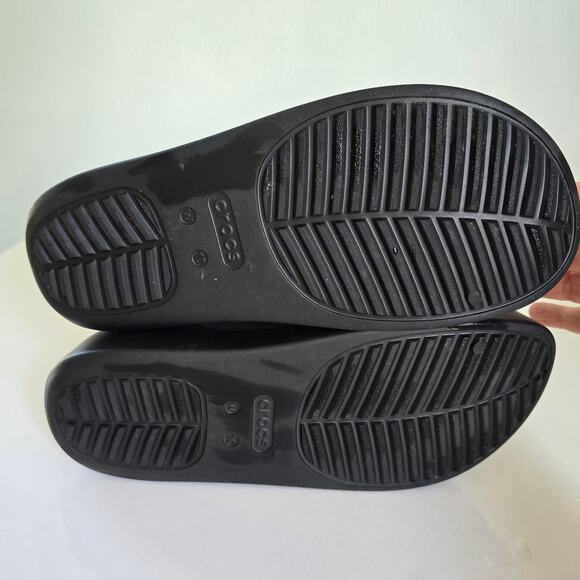 Crocs Getaway Platform H-Strap Sandal Women's 10 Black Beachy Boho Comfort Slide - Picture 8 of 9